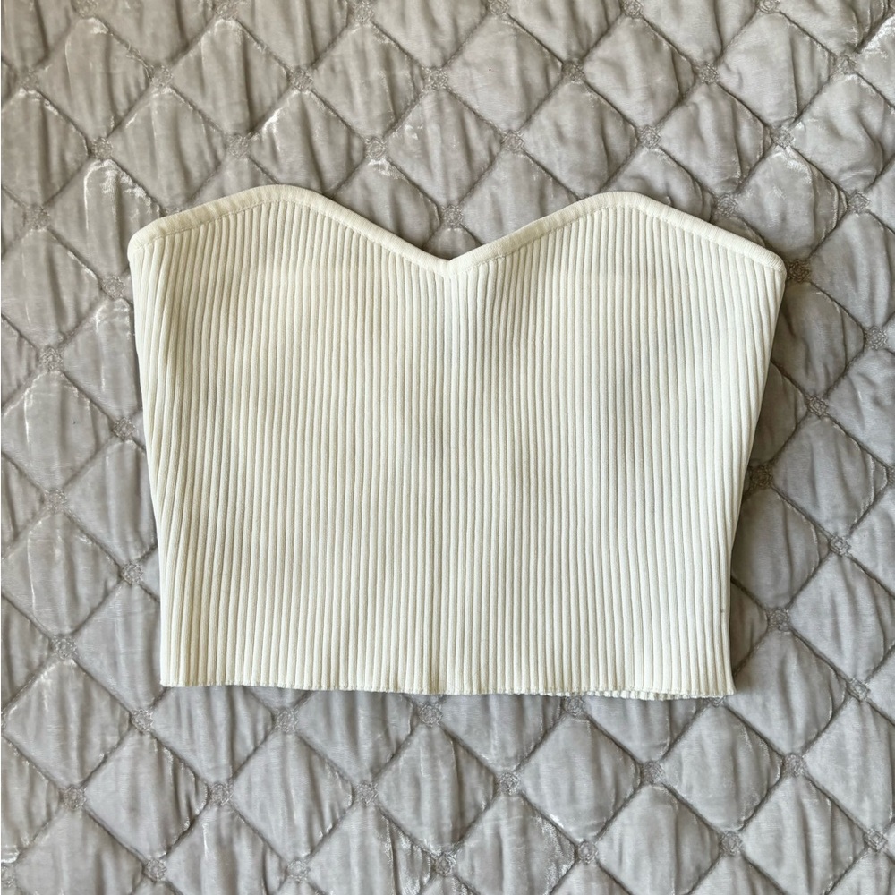 Forever 21 white strapless crop top